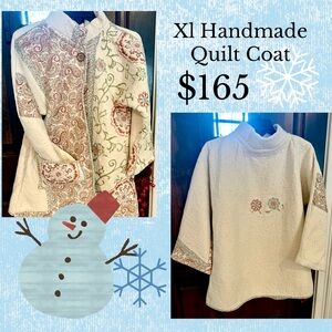 Handmade Floral Cream Quilt Cape